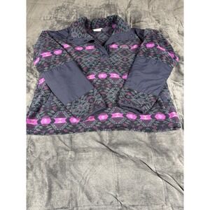 Columbia Women's Benton Springs Crop Pullover Sweater‎ Aztec Purple Size XL